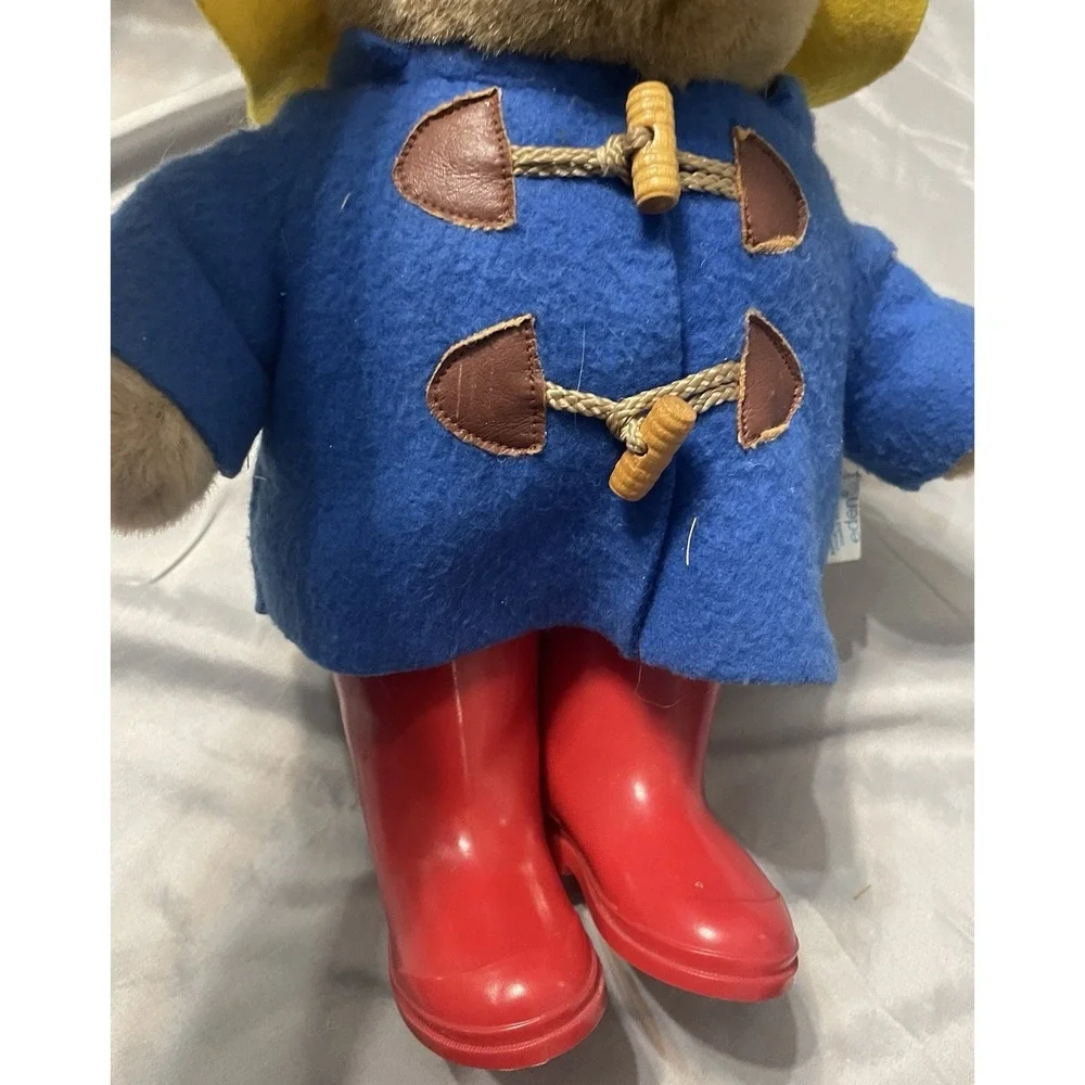 Vintage Paddington Bear Plush 1975 Eden Toys Red Rain Boots